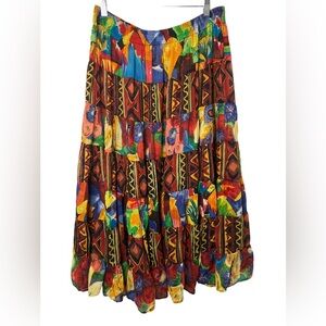VTG Plus Class 100% Cotton Colorful Semi-Sheer Long Skirt Made in India